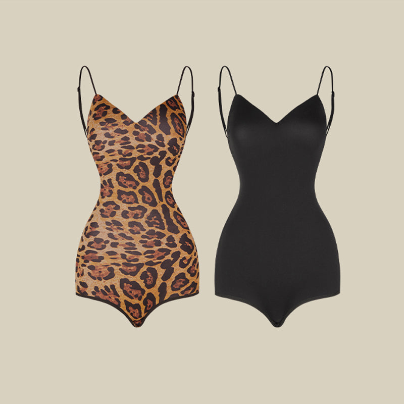 Latin Dance Leotard Ladder Cutout Side Spaghetti Strap Bodysuit, view 2