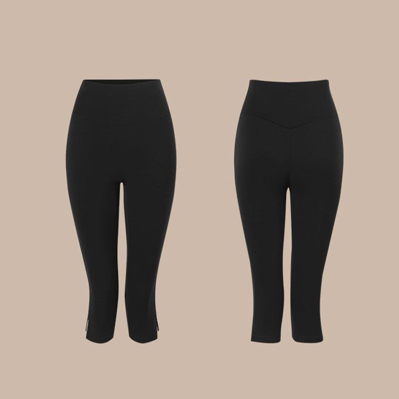 Cropped Latin Dance Pants Capri Leggings Split Hem for Practice, view 2