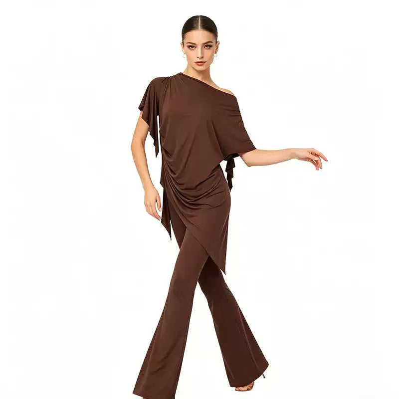 Latin Dance Pants High Waist Bell Bottom Flared Practice Trousers, view 5