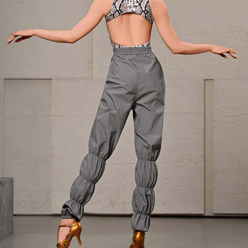 Sauna Sweat Latin Dance Pants High Waist Ruched Practice Joggers, view 8
