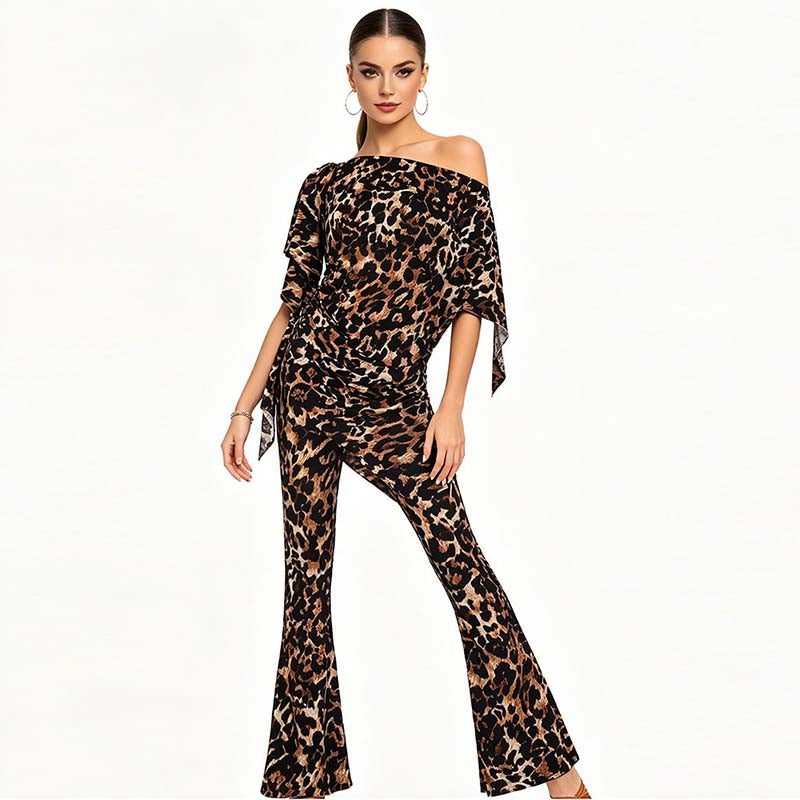 Latin Dance Pants High Waist Bell Bottom Flared Practice Trousers, view 6
