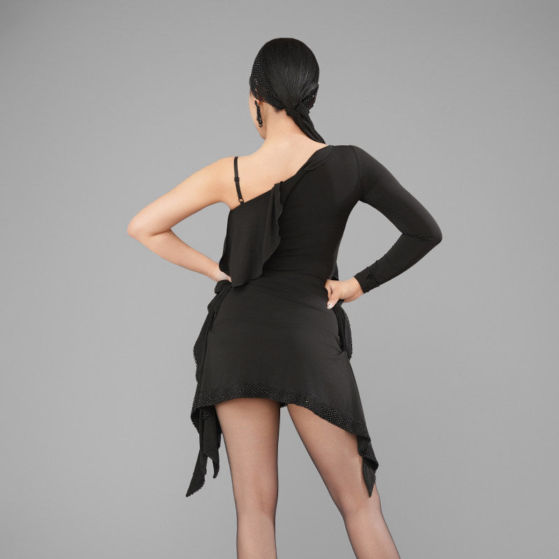 Black Latin skirt, back view