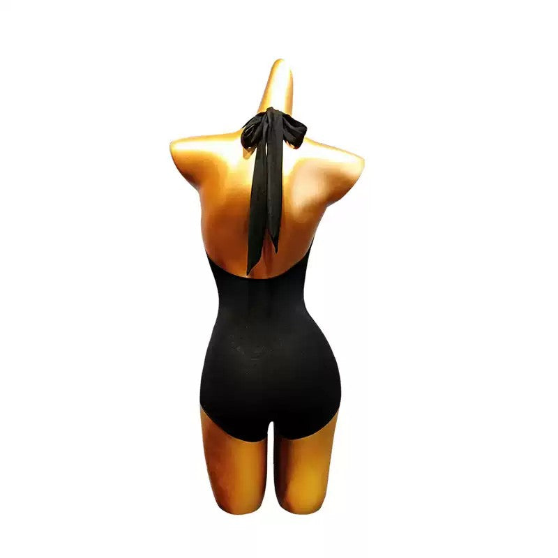 Latin Dance Leotard Cowl Neck Halter Backless Bodysuit, view 6