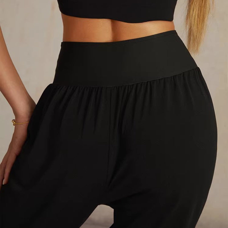 Shirred Sauna Latin Dance Pants High Waist Tapered Practice Joggers, view 9