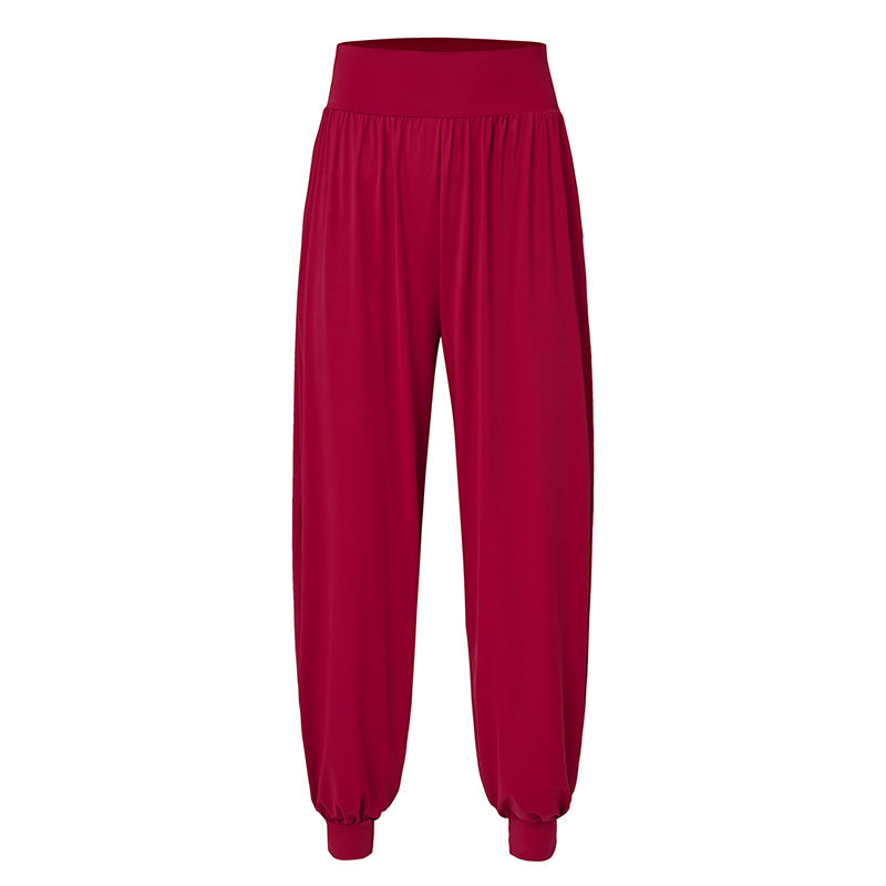 Draped Latin Dance Pants High Waist Tapered Cuff Practice Trousers, view 3