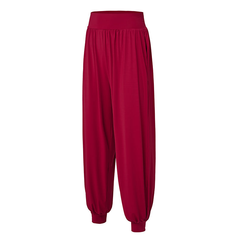 Draped Latin Dance Pants High Waist Tapered Cuff Practice Trousers, view 5