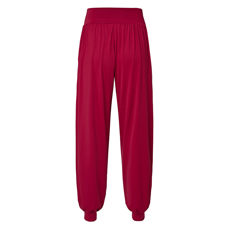 Draped Latin Dance Pants High Waist Tapered Cuff Practice Trousers, view 4