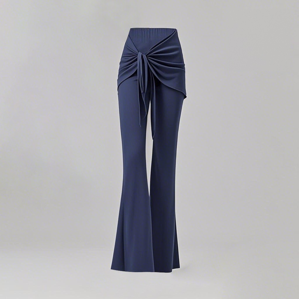 Navy skirted flare Latin salsa dance pants