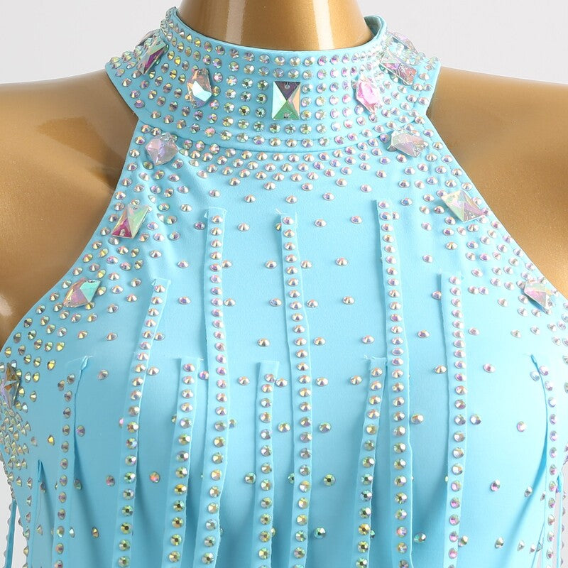 Close-up of the jewelled halter collar