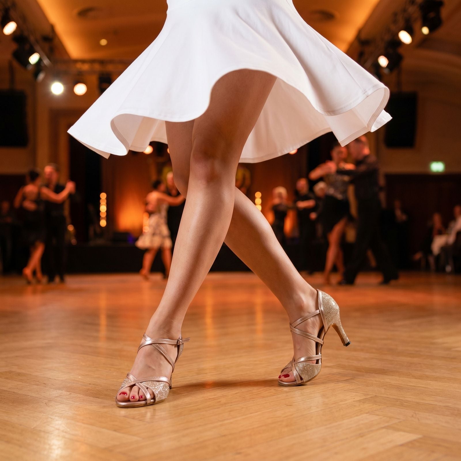 Nude Glitter Ballroom Dancing Shoes Latin Salsa Dance Shoes