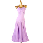 Lilac ombre ballroom practice dress with a ruched bodice and strap shoulders