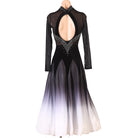 Back view of the black ombre dress showing the keyhole under the collar