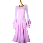 Lilac tiered ruffle sleeve ballroom practice dress on mannequin