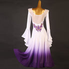 Back view of the ivory ballroom dress showing the beading at the centre back