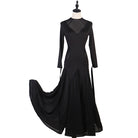 Black high neck mesh yoke ballroom practice dress on mannequin