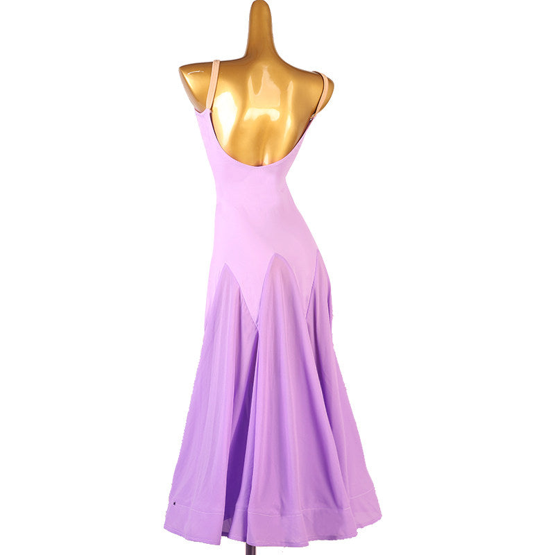 Lilac ombre practice dress with the skirt panels falling straight