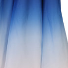 Detail of the blue to white ombre chiffon on the skirt panels