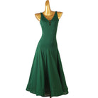 Dark green sleeveless ballroom practice dress on the mannequin