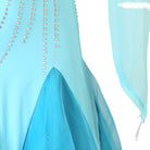 Close up of the pearl lines on the ruched turquoise bodice