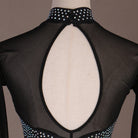 Close up of the rhinestone collar and keyhole back detail