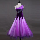 Purple ombre ballroom competition dress with rhinestone camisole bodice