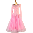 Pink rhinestone ballroom dance dress on the mannequin