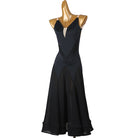 Black practice dress with the godet skirt hanging straight