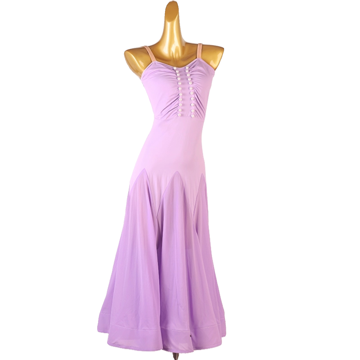 Lilac ombre ballroom dress photographed on the mannequin