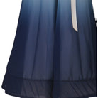 Detail of the navy to white ombre chiffon at the hem