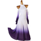 White to purple ombre halter ballroom dance dress on mannequin