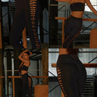 Cut Out Latin Dance Pants High Waist Slim Fit Practice Trousers, view 9