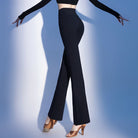Straight Leg Ballroom Dance Pants High Waist Practice Trousers for Women, view 4