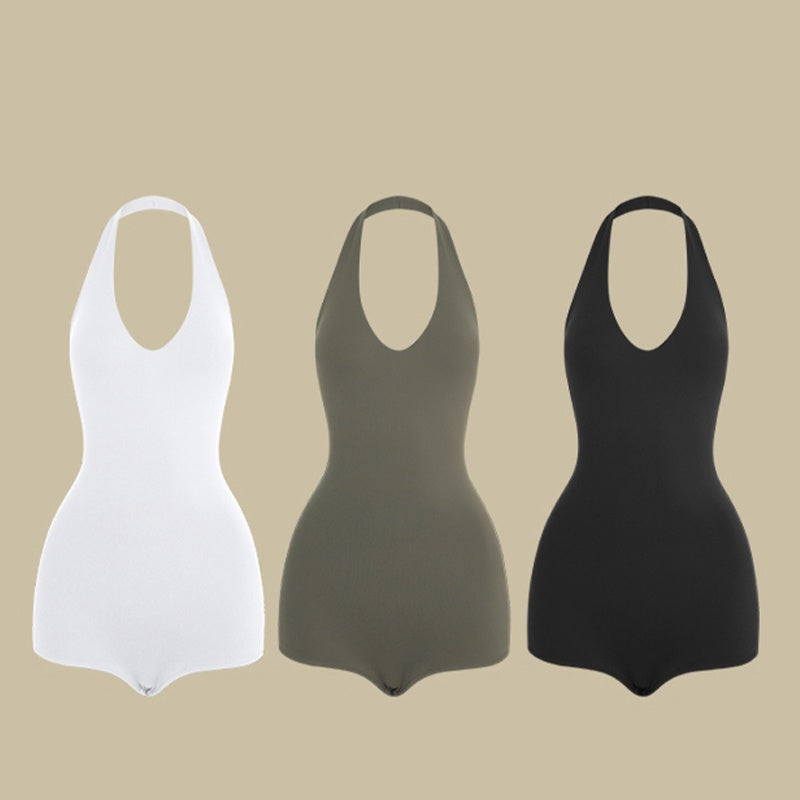 Latin Dance Leotard Halter Scoop Neck Backless Practice Bodysuit, view 2