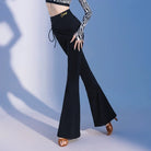 Rosette Ballroom Dance Pants Draped Hip High Waist Practice Trousers, view 2