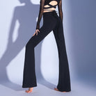 Cross Strap Ballroom Dance Pants High Waist Flared Practice Trousers, view 4
