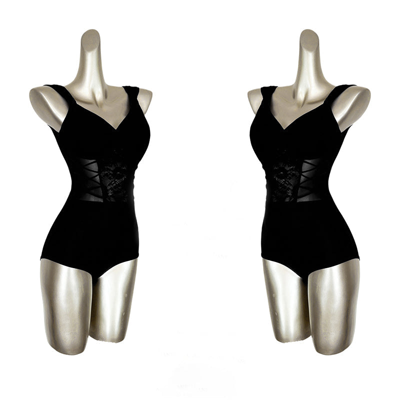 Latin Dance Leotard Corset Lace Up Front Sweetheart Bodysuit, view 2