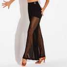 Sheer Mesh Latin Dance Pants Wide Leg Palazzo Practice Trousers, view 2