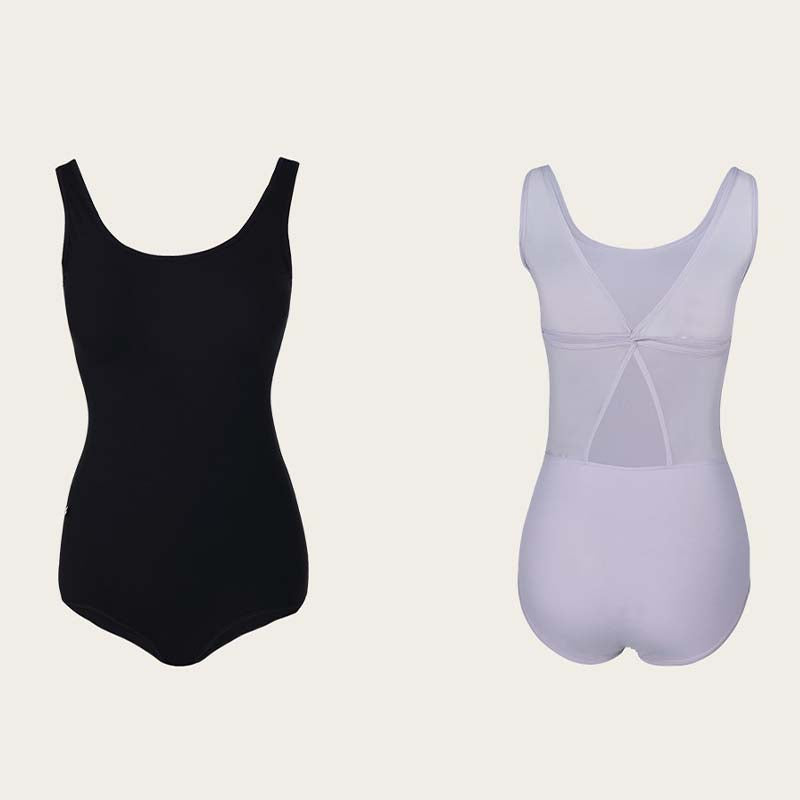 Latin Dance Leotard Sleeveless Tank Mesh Cutout Back Bodysuit, view 2