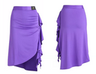 Purple Latin Dance Skirt front and back flat lay