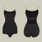 Latin Dance Leotard Thin Strap Crossback Practice Bodysuit, view 6