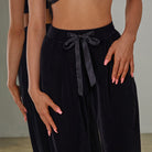 Velvet Latin Dance Pants High Waist Wide Leg Practice Trousers, view 5