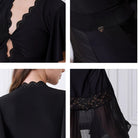 Ballroom Dance Leotard Twist Front Flutter Sleeve Bodysuit, view 6