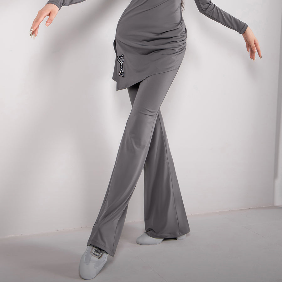 Flared Latin Dance Pants High Waist Bell Bottom Practice Trousers, view 13