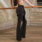 Wrap Tie Latin Dance Pants High Waist Bell Bottom Practice Trousers, view 7