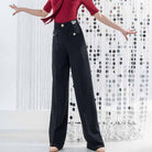 Wide Leg Ballroom Dance Pants High Waist Pocket Practice Trousers, view 7