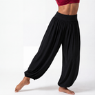 Harem Latin Dance Pants Relaxed Wide Leg Gathered Cuff Trousers, view 6