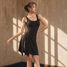 Latin Dance Leotard Sleeveless Tank Mesh Cutout Back Bodysuit, view 8