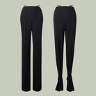 Straight Leg Latin Dance Pants Elastic Waist Cotton Practice Trousers, view 5