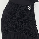 Black ballroom skirt, floral hip panel detail