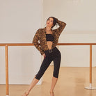 Cropped Latin Dance Pants Capri Leggings Split Hem for Practice, view 4